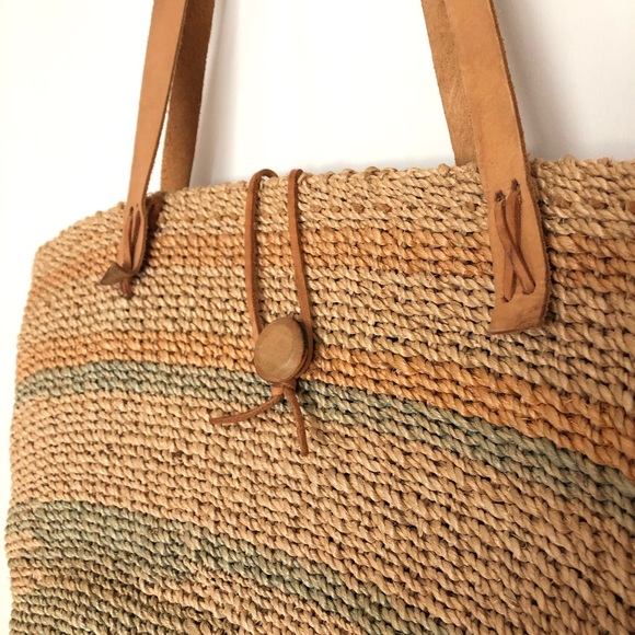 Vintage sisal market bag - Picture 3 of 4